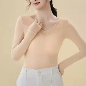 여성 얇은 내복 내의 상의만 이너티 보온 기모 겨울