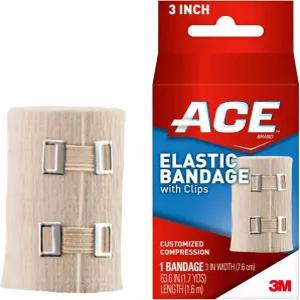 클립이 달린 ACE 3인치 탄력 붕대 베이지색 팔꿈치 발목 무릎 등에 적합 스포츠에 이상적 부드러운 촉감의