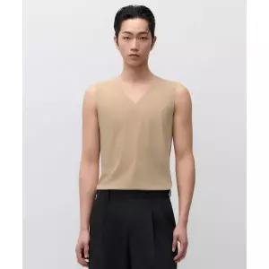 MUSINSA STANDARD [쿨탠다드] 메시 프리컷 브이 넥 슬리브리스 언더셔츠 [라이트베이지]