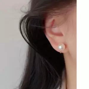 [하프클럽/]진주 장식 한날 귀걸이 귀찌 이어링 승무원 스타일 악세사리