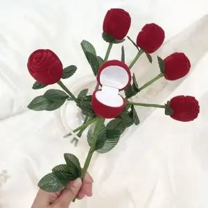 [하프클럽/]장미 한 송이 반지 케이스 프로포즈 결혼 반지 보관함 기념일 선