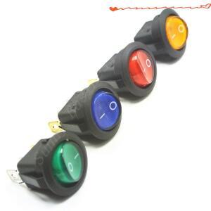 100PCS 3 핀 4.8mm 터미널 12V 범용 LED 조명 자동차 버튼 ON/OFF 라운드 로커 스위치