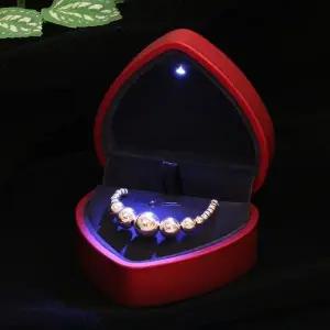 [하프클럽/]LED 무드등 하트 모양 보석함 쥬얼리 보관함 케이스