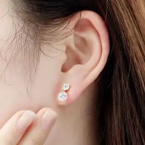 [하프클럽/]925 스털링 실버 골드 도금 다이아몬드 큐빅 스톤 반지