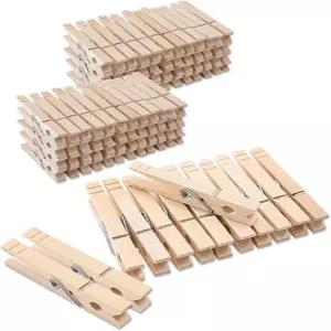옷걸이용 나무 핀 3.5인치 100개 헤비 듀티 빨래 공예용 옷 사진용 클립 녹에 강함