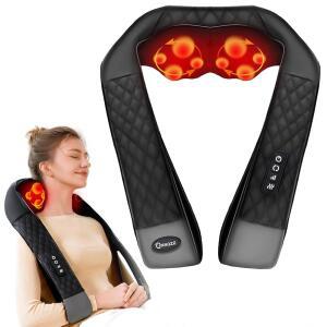 열, 목, 어깨 마사지기가 포함된 시아츠 목 및 허리 마사지기, 다리용 4D 심부 조직 반죽 마사지, 전신 근육통 , 인체공학적 디자인, 무선이 아닌 여성 남성을 위한 이상적인 선물