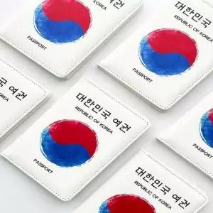 [하프클럽/]태극기 디자인 여권 지갑 외국인 선물용 여행 케이스