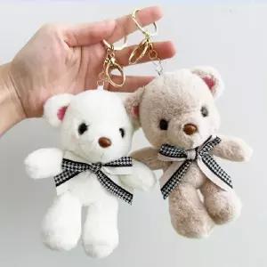 [하프클럽/]곰돌이 리본 차량용 가방걸이 백장식