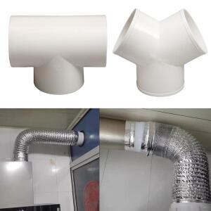 100/150/200mm 덕트 T/Y 커넥터 빠른 환기 튜브 조인트 커플러 3 가지 방법 분배기 PVC 배기관 피팅