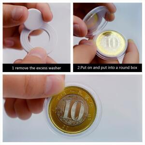 100Pcs 동전 상자 지우기 30mm 라운드 케이스 보관 캡슐 디스플레이 보호 주최자 수집품 선물 홀더