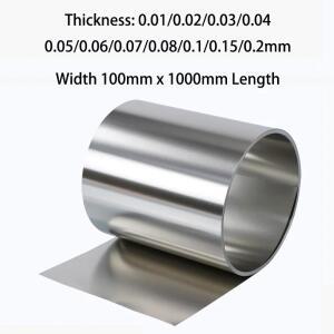 0.02mm ~ 0.6mm 두께 100mm/200mm 너비 1000mm 길이 스테인레스 스틸 시트 플레이트 리프 호일 얇은 테이프