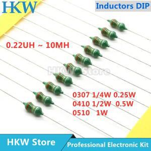 50피스 0307 1/4W 0410 1W 컬러 링 인덕터 DIP 인덕턴스 0.22uH 10mH 2.2UH 4.7UH 10 22 33UH 47 68 330 uH