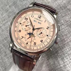 남성용 자동 시계 다중 날짜 요일 월 연도 316L 기계식 광택 케이스 주간/야간 표시기 42mm