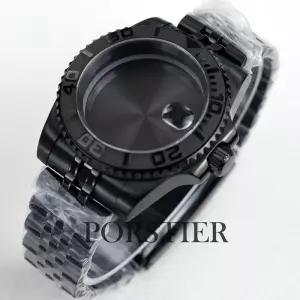 다이버 블랙 PVD 40mm 남성용 NH35 케이스 무브먼트 사파이어 유리 다이얼 Submariner Yacht-master 시계