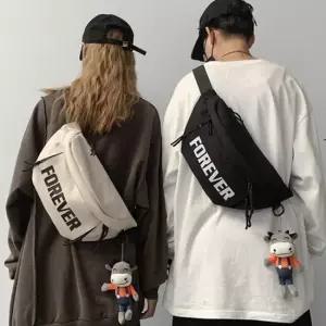 커플 가죽 더플백 슬링백 대학생 웨이스트백 허리색
