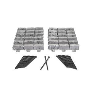 EASYFLEX 스파이크가 있는 파지 않는 조경 슬레이트 높이 정원 6M 15피트 스톤 9CM 그레이 7인치 장식용 키트 테두리