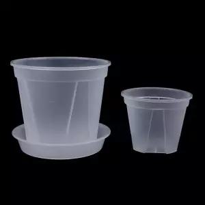 1Pc 명확한 꽃 냄비 화분 트레이 10cm/12cm/14cm PP 투명 홈 오피스 책상에 대 한 구멍이있는 난초