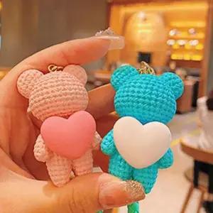 [하프클럽/]민트 컬러 곰 인형 가방 장식 백팩 자동차