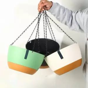 걸이형 화분 정원 플라스틱 야외 체인 식물 금속 용기 대형