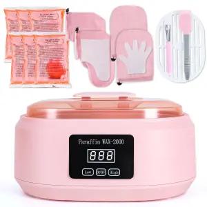 손과 발을 위한 파라핀 왁스 기계 - 3500ml 핫 핸드 6개의 목욕 자동 시간 및 보온 핑크색