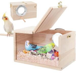 RYPET 잉꼬 둥지 상자 투명 디자인 앵무새 새장 상자 모란 사육 나무 THWARTWISE BUDGIE 핀치 농어 카나리아