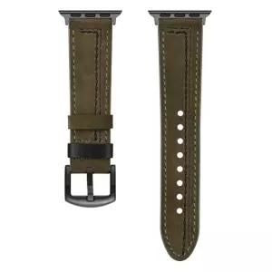 애플워치SE 40mm 44mm 스웨이드 가죽 포인트 컬러 스티치 스마트워치 스트랩