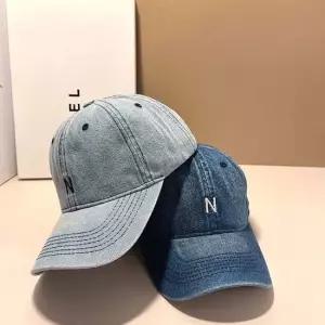 N 패치 레터링 데님 볼캡 데일리 기본