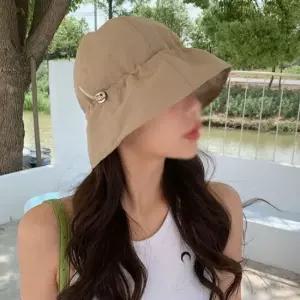 JUN팩토리 여성모자 조임끈무지벙거지 경량 벙거지형 버킷햇