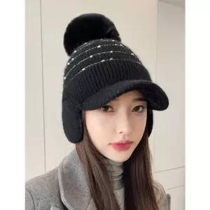 G125895_(골프모자)귀마개 털방울 니트모자
