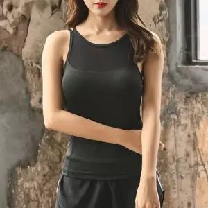 여성 헬스 트레이닝복 나시 요가 운동 필라테스 여름 상의 골지-WF...