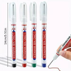 세트당 6 개 20mm 깊은 구멍 긴 닙 헤드 마커 금속용 천공 펜 방수 욕실 목공 장식 다용도