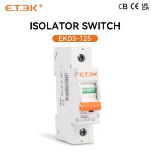 EKET 마이크로 아이솔레이터 스위치, AC 타입, 125A 저전압, 50Hz 1,2,3,4 극, 240 V, 415V, EKD3