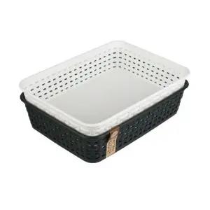 마이 스타일 직사각 바스켓-Y2호 약25x18.5xH6cm) 바스켓 정리바구니 수납정리함