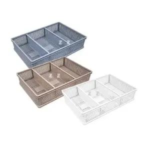 칸칸 바스켓-대 약30x18x8.5cm)칸막이 분리가능 바스켓 수납함 칸바구니 분리형
