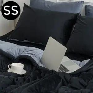 극세사 차렵이불 베개커버 세트 슈퍼싱글 SS 블랙 슈퍼싱글이불베개세트