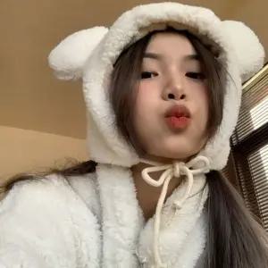 여성 뽀글이 겨울모자 양털 곰돌이 털모자 귀달이모자