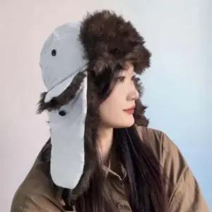 여성 군밤모자(화이트) 여자방한모자 방한모