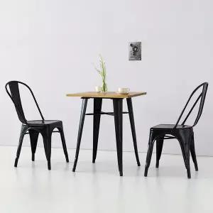 600 원목상판 빈티지테이블 T1101-60W + 450 빈티지 의자 1027C 2개 2인세트 당일발송