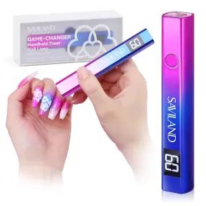 손톱을 위한 SAVILAND U V 라이트 젤 네일 LED 플래시 큐어 램프 휴대용 미니 드라이어 폴리쉬 USB 아트 홈