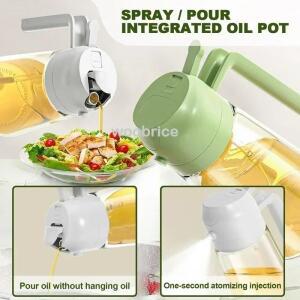 2in1 500ml 플라스틱 스프레이 오일 분무기 병 디스펜서 항아리 Cruet 바베큐 주방 베이킹 구이 피크닉 도