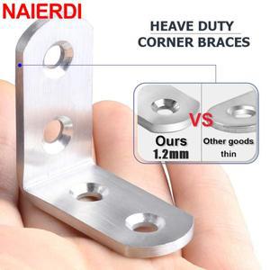 NAIERDI 10PCS 90도 각도 코너 브래킷 스테인레스 스틸 버팀대 패스너 벽 선반, 테이블, 의자 용 옷걸이