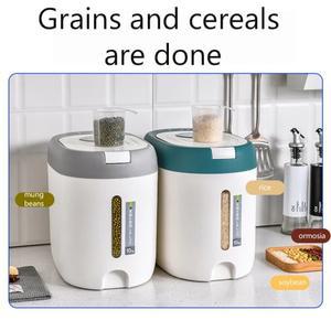 5KG/10KG 쌀 디스펜서 주방 정리함 및 보관 용기 가정용 박스 시리얼 식품