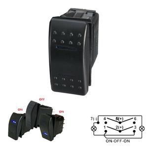 1X 로커 스위치 7Pin DPDT ON-OFF-ON 2 LED 자동차 트럭 해양 범용 12/24V 인테리어 제어 액세서리