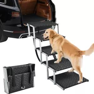 자동차 SUV 트럭 미끄럼 방지 표면과 강화된 디자인의 휴대용 반려견 계단용 세이커 접이식 경사로