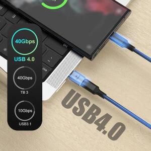 MacBook 호환 40Gbps  USB C OTG U 자형 직각 수-암 어댑터 용 4.0 PD 100W 8K 60Hz 충전기 커넥터