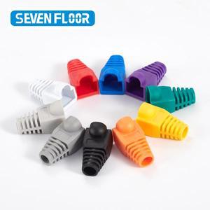 20/50pcs OD6.5 케이블 연결 플러그 커버 CAT5E CAT6 RJ45 이더넷 네트워크 10 색 스트레인 릴리프 부츠