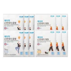 애터미 순한데이 생리대 대형 12매 x 6팩 + 중형 14매 x 6팩