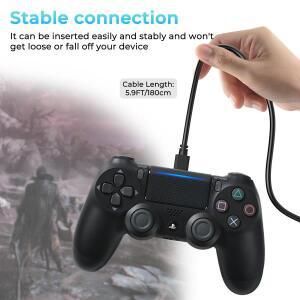 PS4 호환 컨트롤러 용 1.8M 충전 데이터 케이블 Kindle 카메라 스마트폰 Gampad 조이스틱 게임 액세서리 US