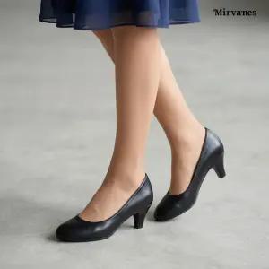 미르바네스슈즈 베이직 라운드토 미들힐 펌프스_4cm