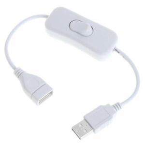 28cm USB 케이블 블랙/화이트 스위치 온/오프 연장 램프 팬 전원  라인  어댑터 C5